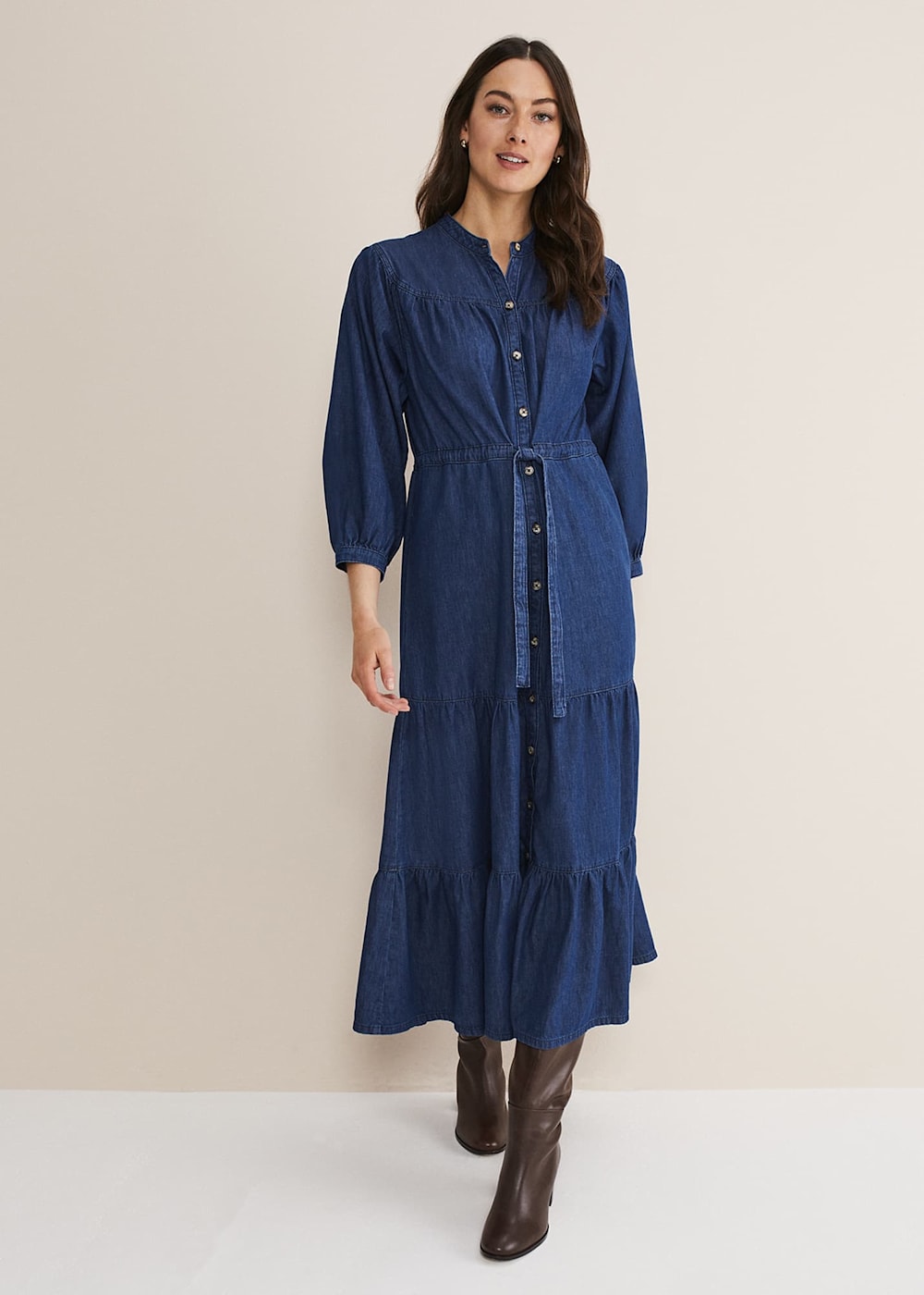 Talulla Tiered Denim Dress Phase Eight UK