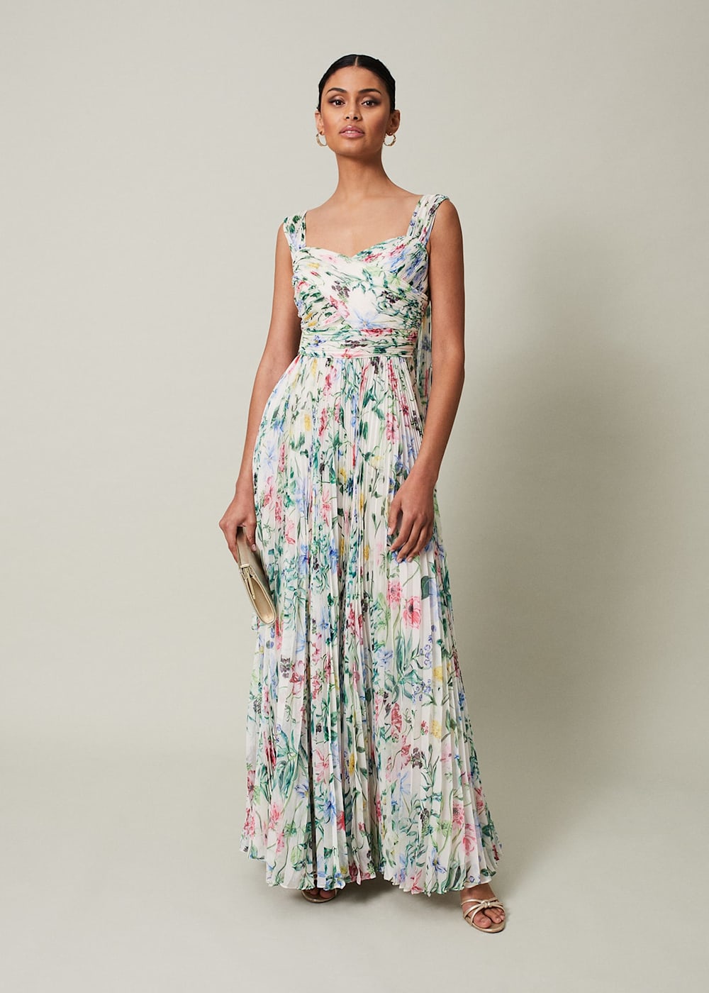 Gretel Floral Pleated Maxi Dress Phase Eight UK