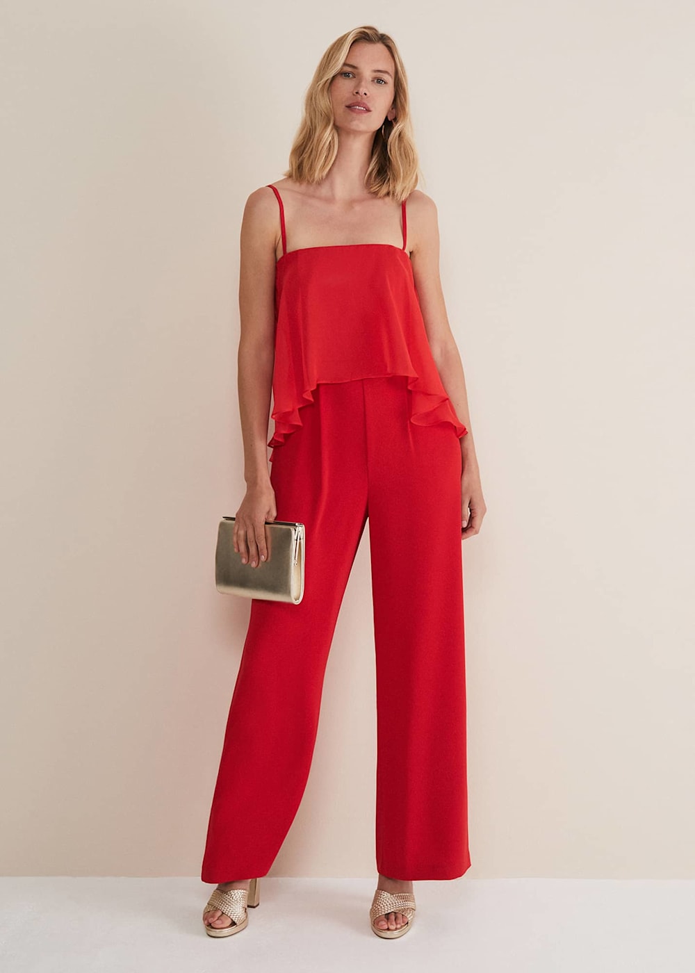 Anna Red Wide Leg Jumpsuit Phase Eight ROW