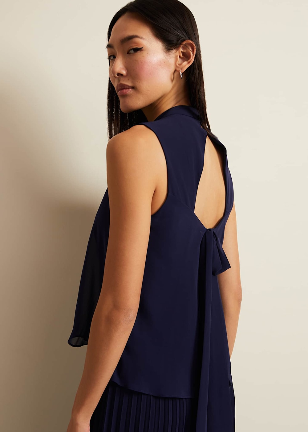Eden Navy Pleated Jumpsuit Phase Eight UK