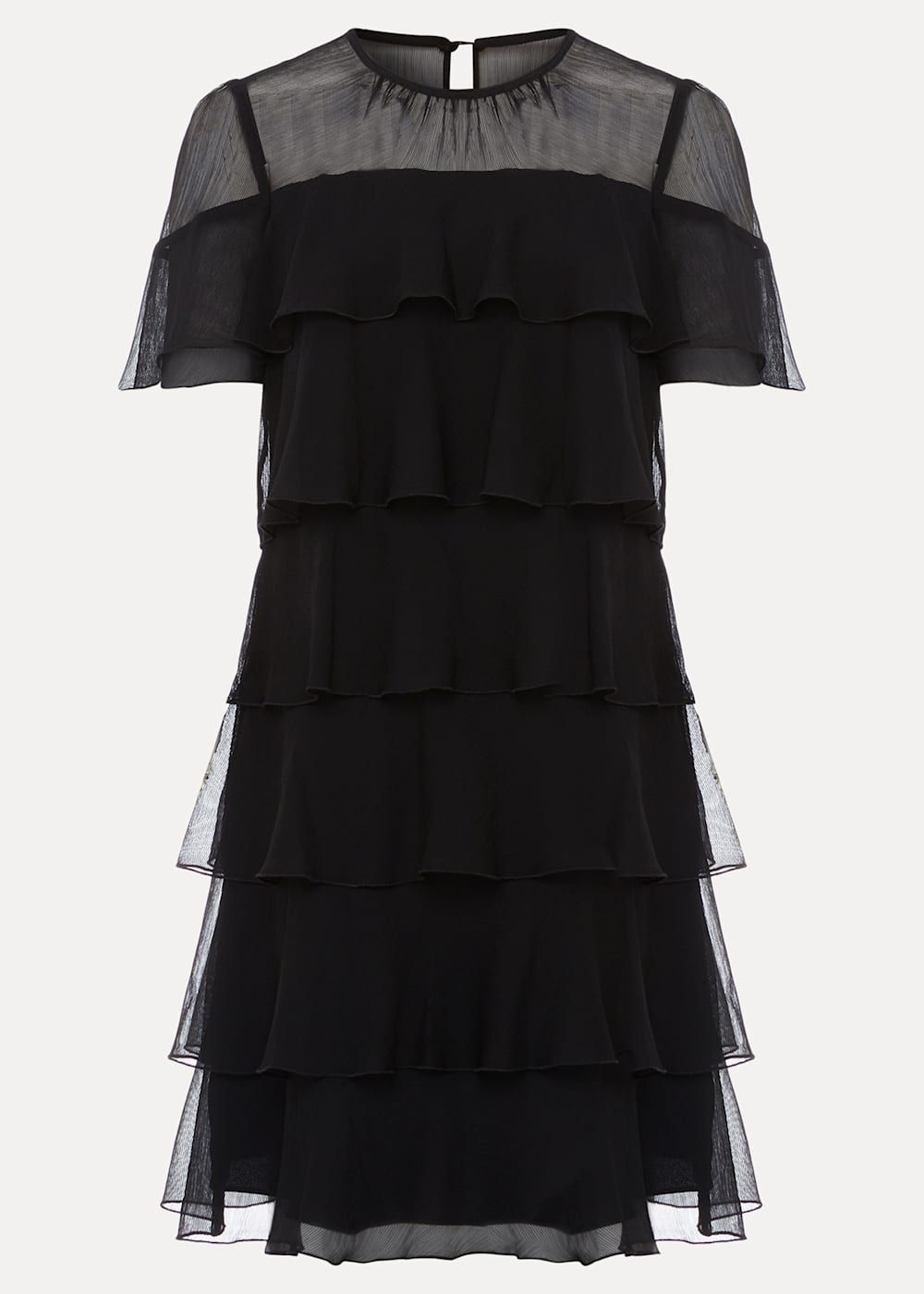Black Tiered Shift Dress with Short Fluttery Sleeves | Phase Eight | Phase  Eight UK |