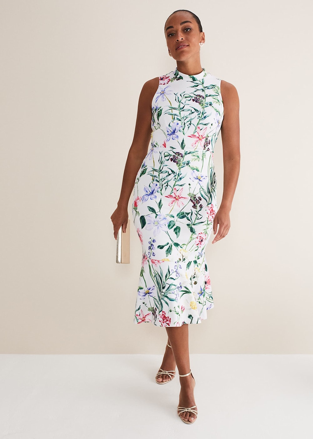 Tina Floral Fit And Flare Midi Dress Phase Eight UK