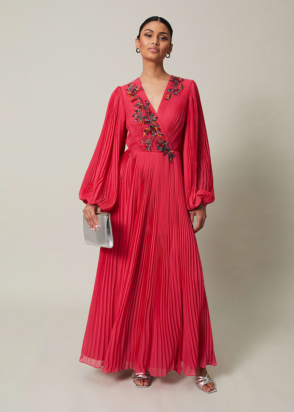 Pleated wrap dress cheap