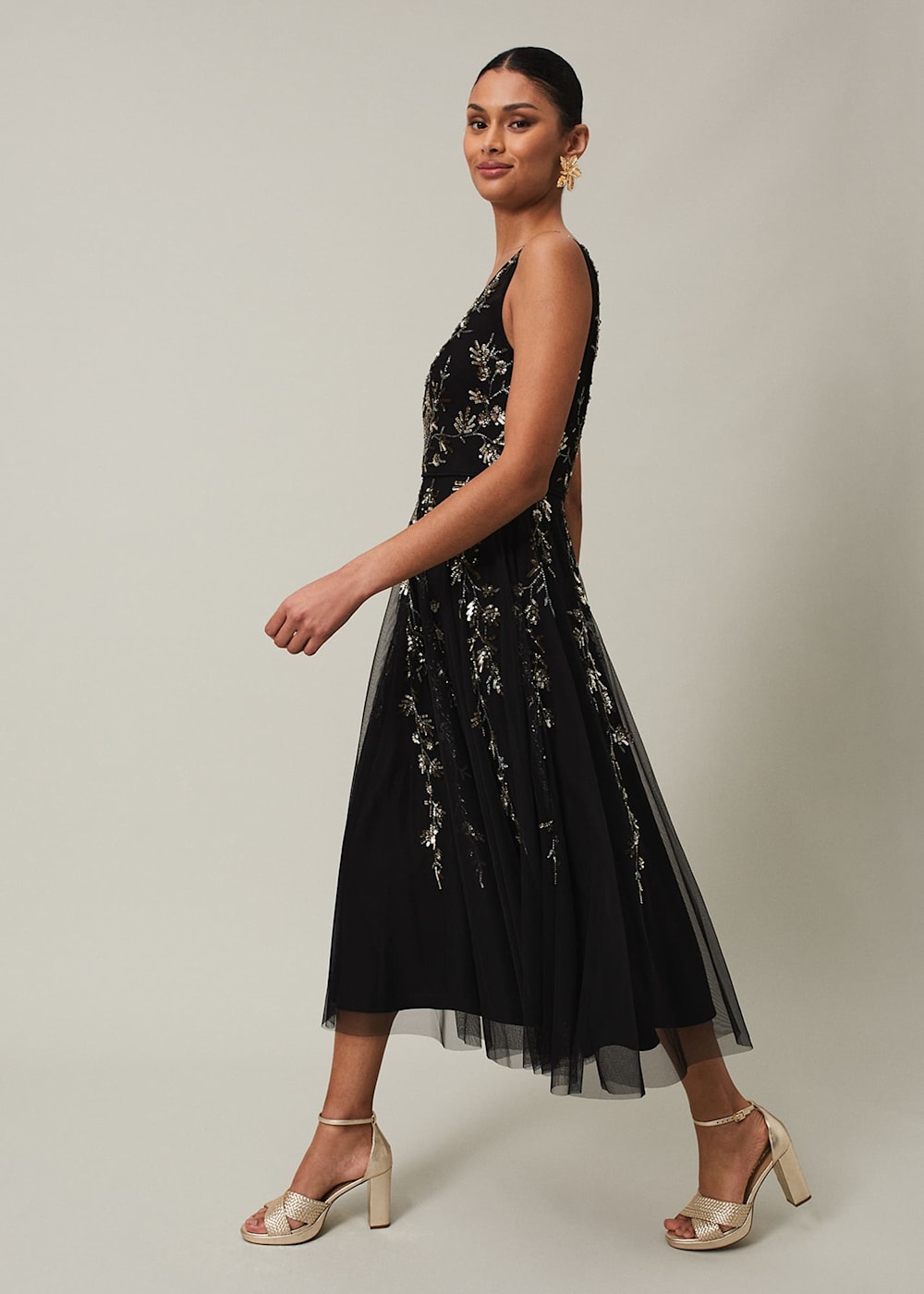 Marissa Floral Embellished Midi Dress Phase Eight UK