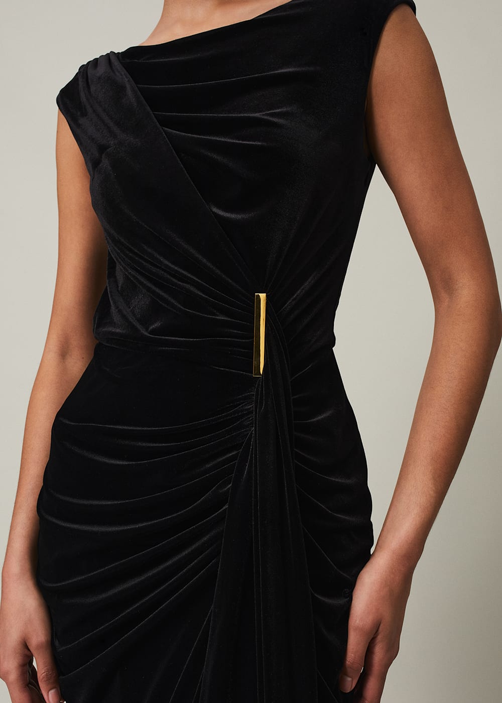 Black Velvet Sleeveless Wrap Maxi Dress Phase Eight Phase Eight ROW