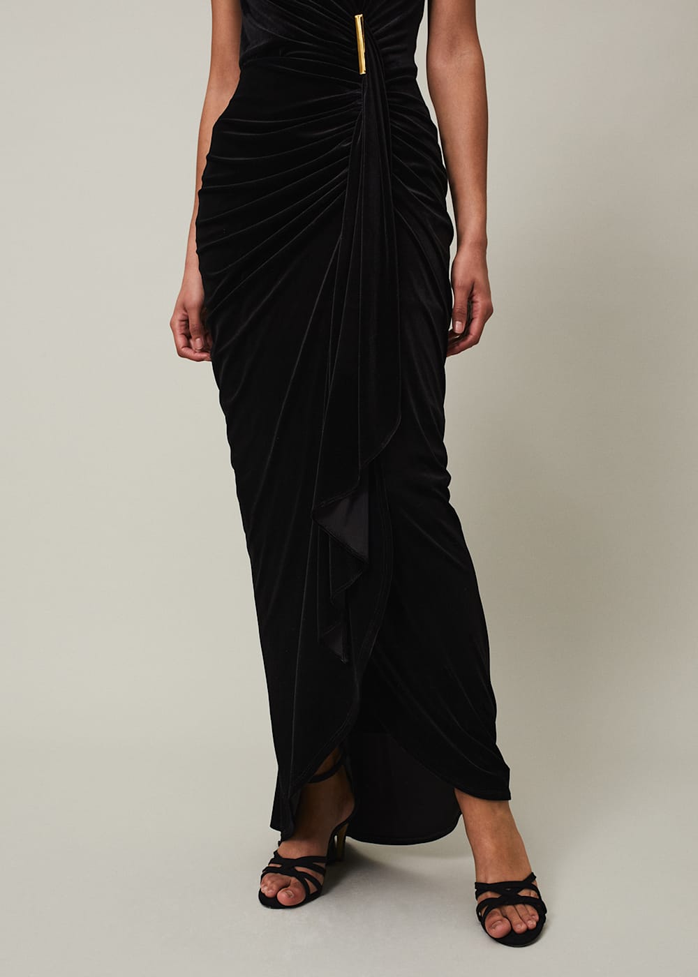 Black Velvet Sleeveless Wrap Maxi Dress Phase Eight Phase Eight ROW