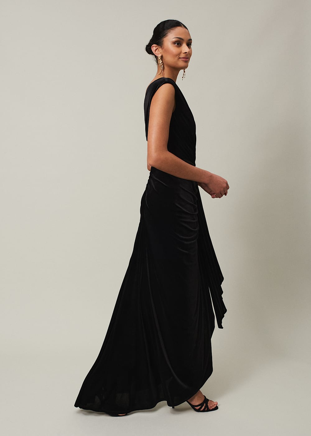 Black Velvet Sleeveless Wrap Maxi Dress Phase Eight Phase Eight ROW