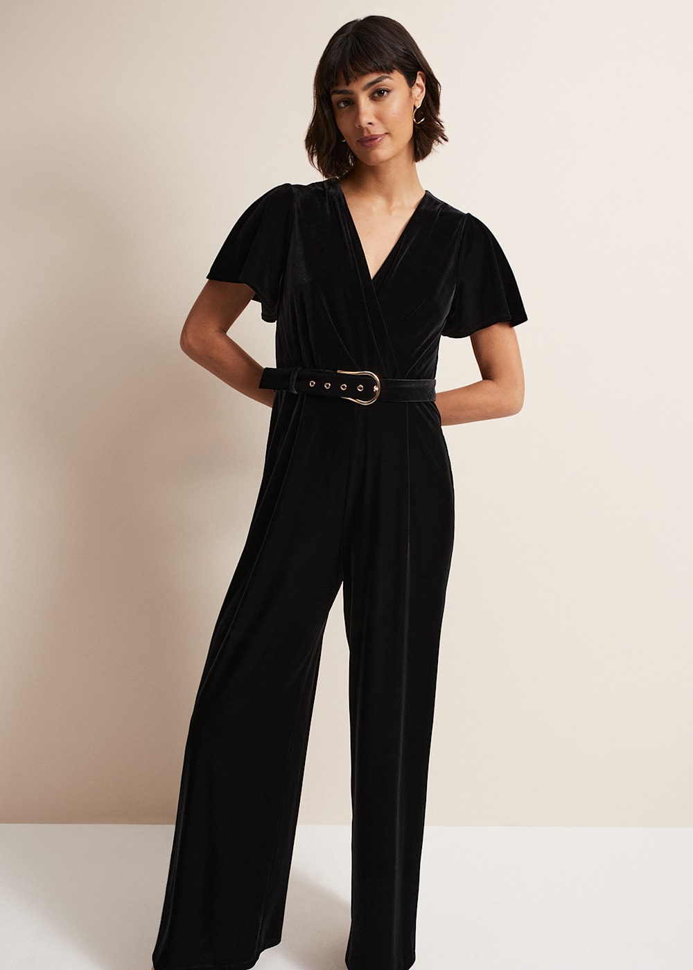 Holly Black Velvet Jumpsuit Phase Eight ROW