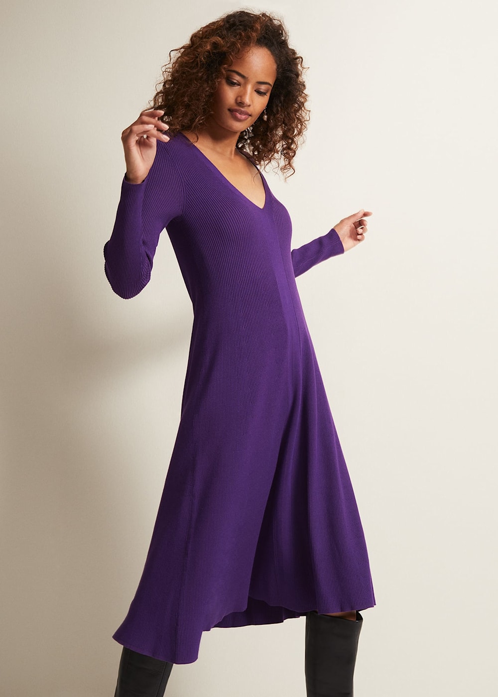 Amberlyn Black Fit And Flare Midi Dress Phase Eight UK