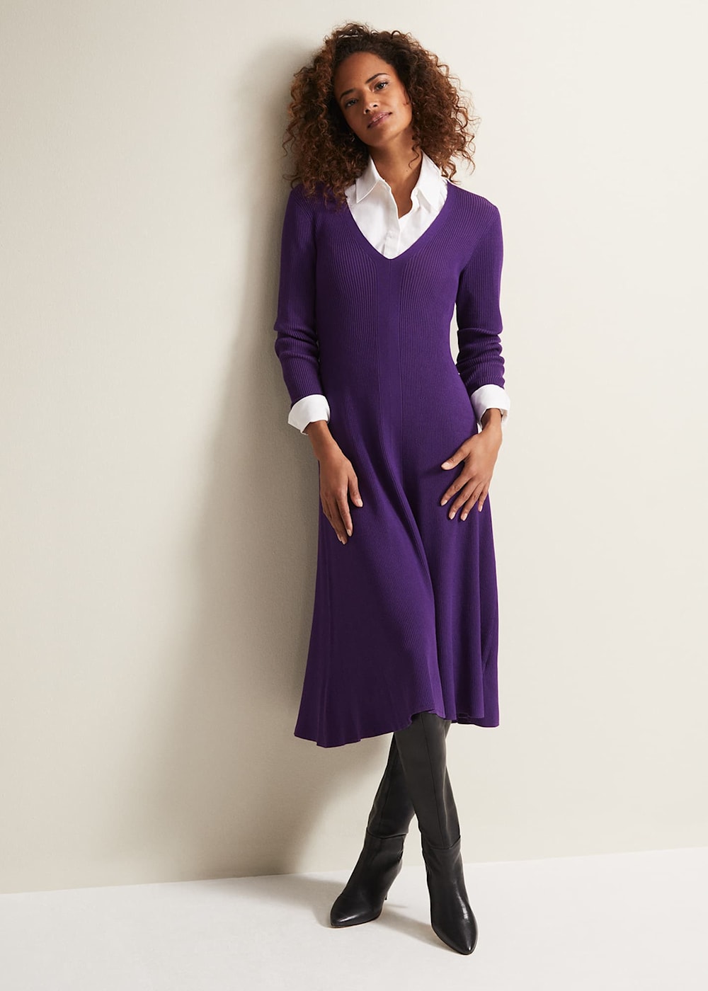 Amberlyn Black Fit And Flare Midi Dress Phase Eight UK