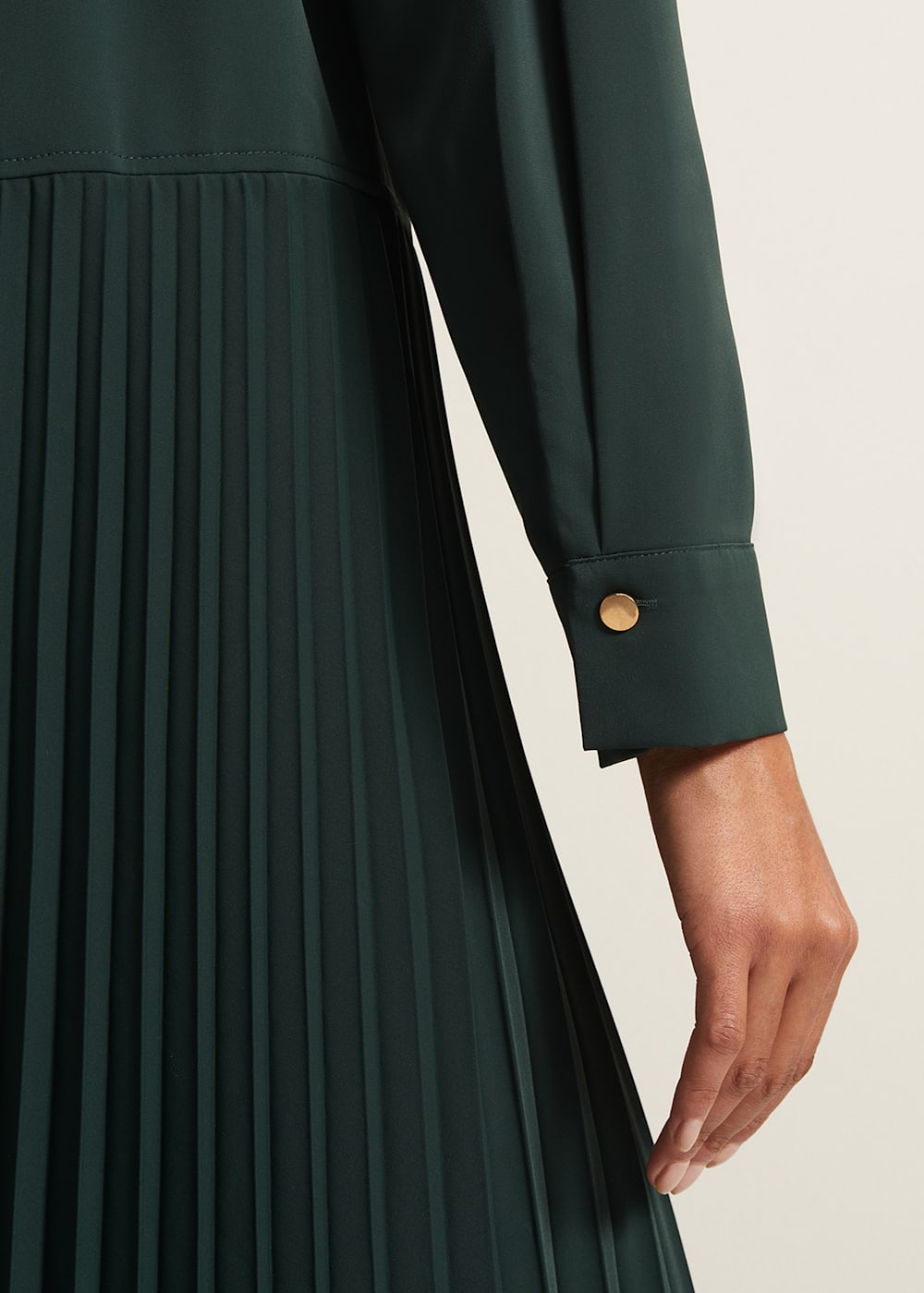 Helena Pleated Shirt Midi Dress