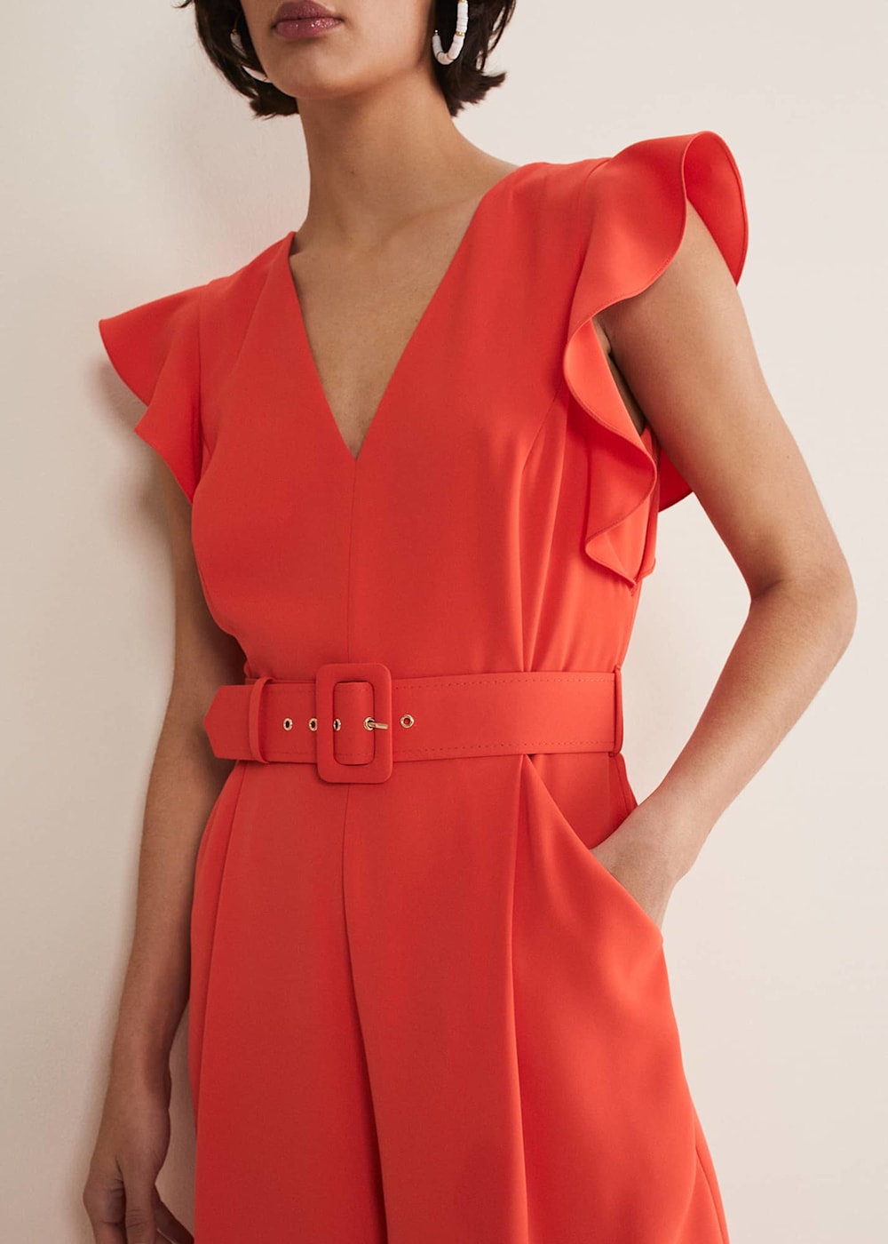 Kallie V Neck Frill Jumpsuit Kallie V Neck Frill Jumpsuit