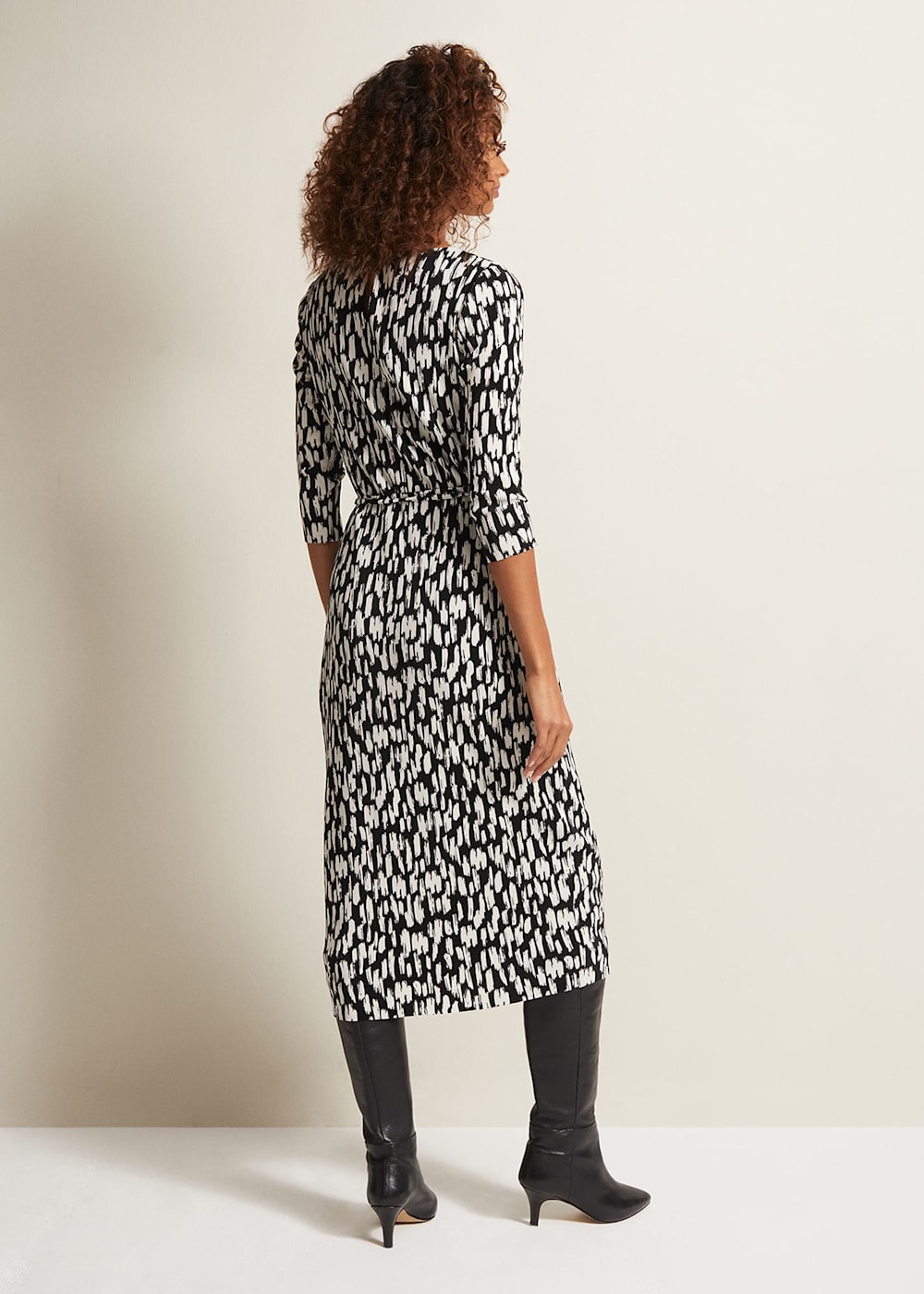 Jane Spotted Plisse Midi Dress Phase Eight ROW