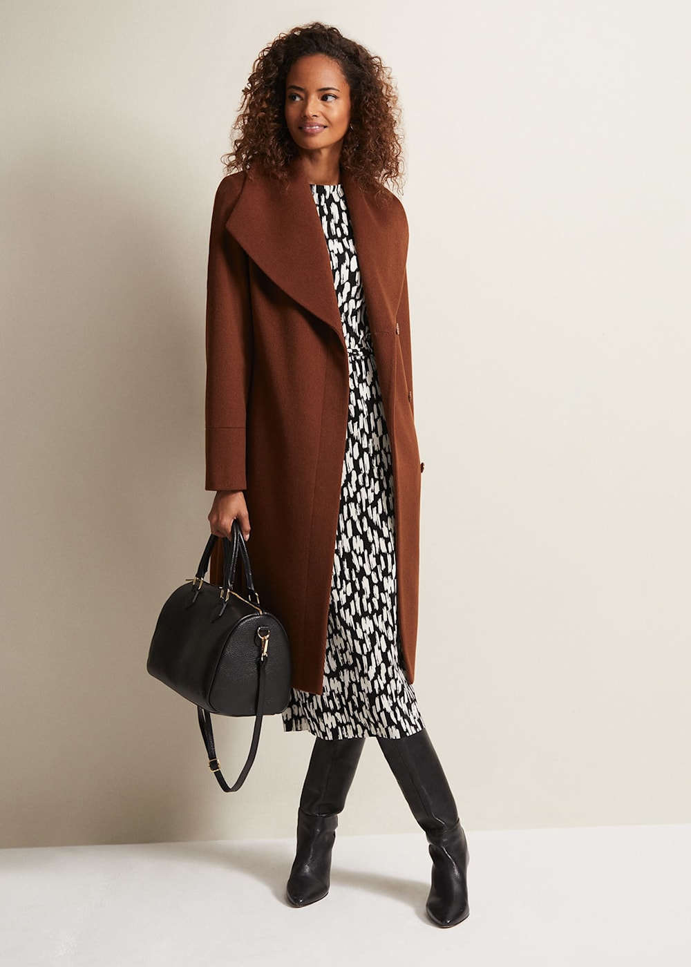 Jane Spotted Plisse Midi Dress Phase Eight UK