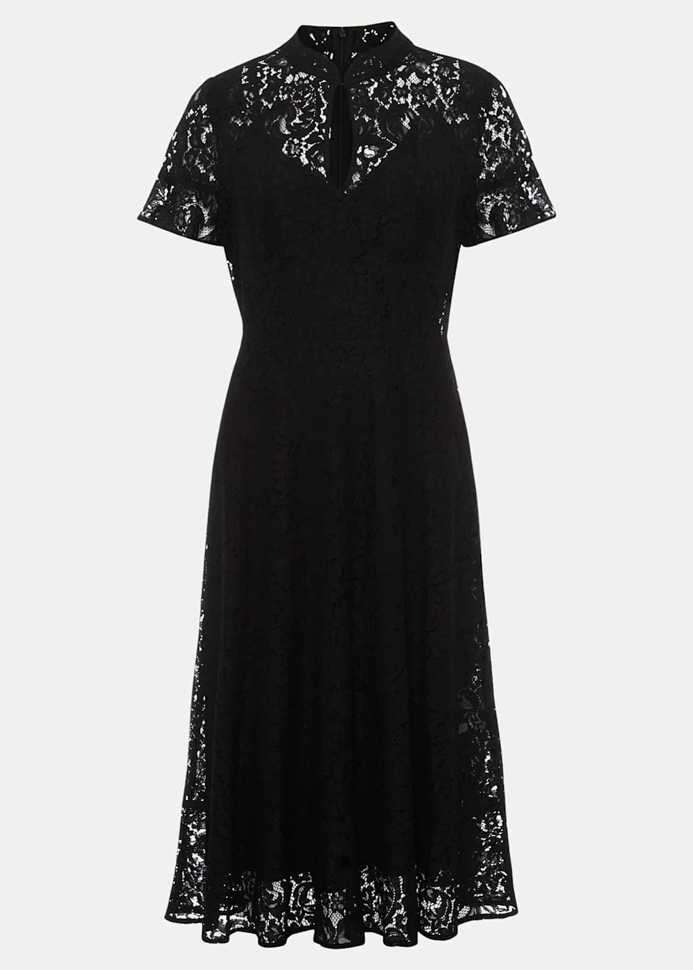 Black lace midi dress with sleeves store