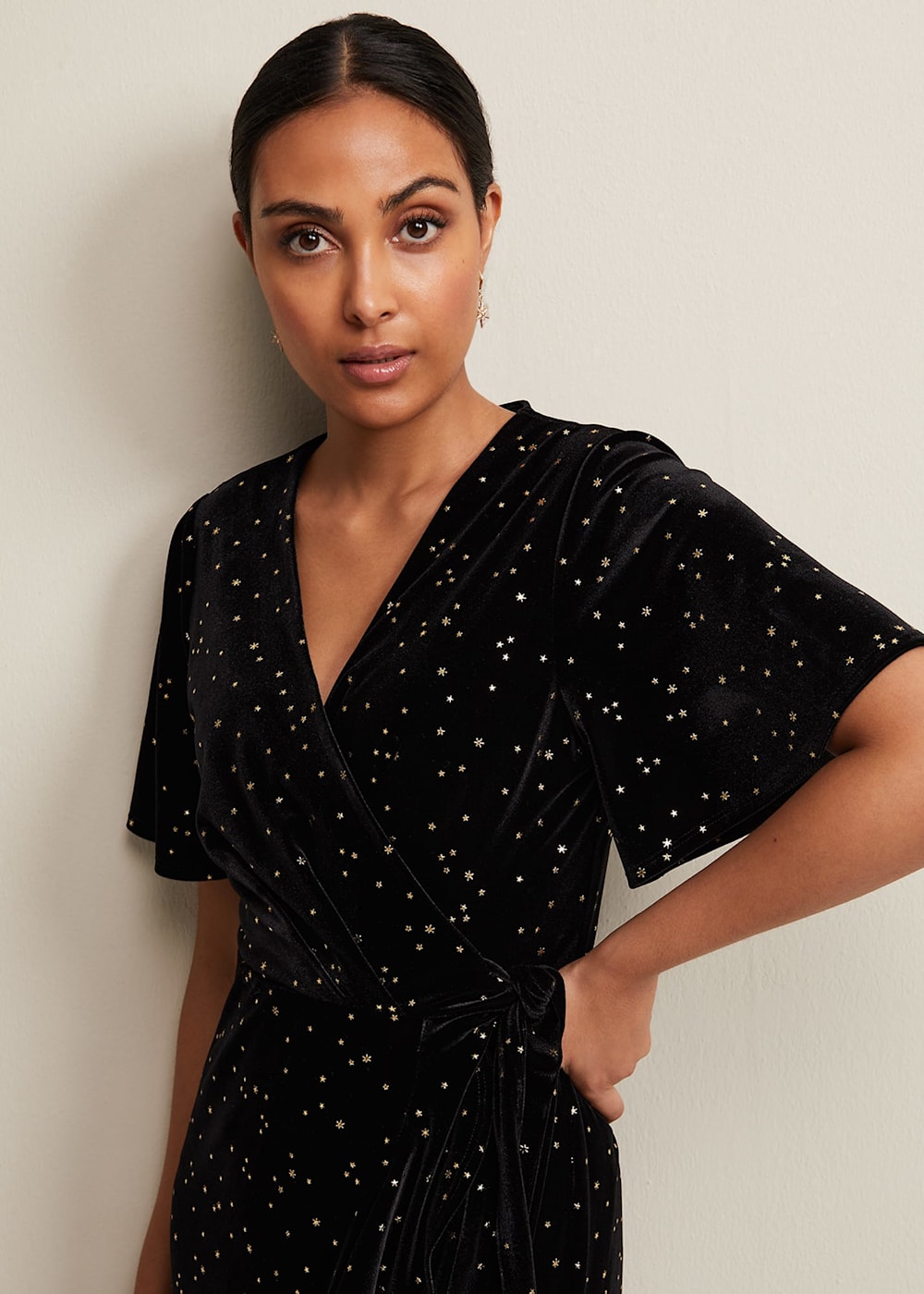 Petite wrap maxi dress deals