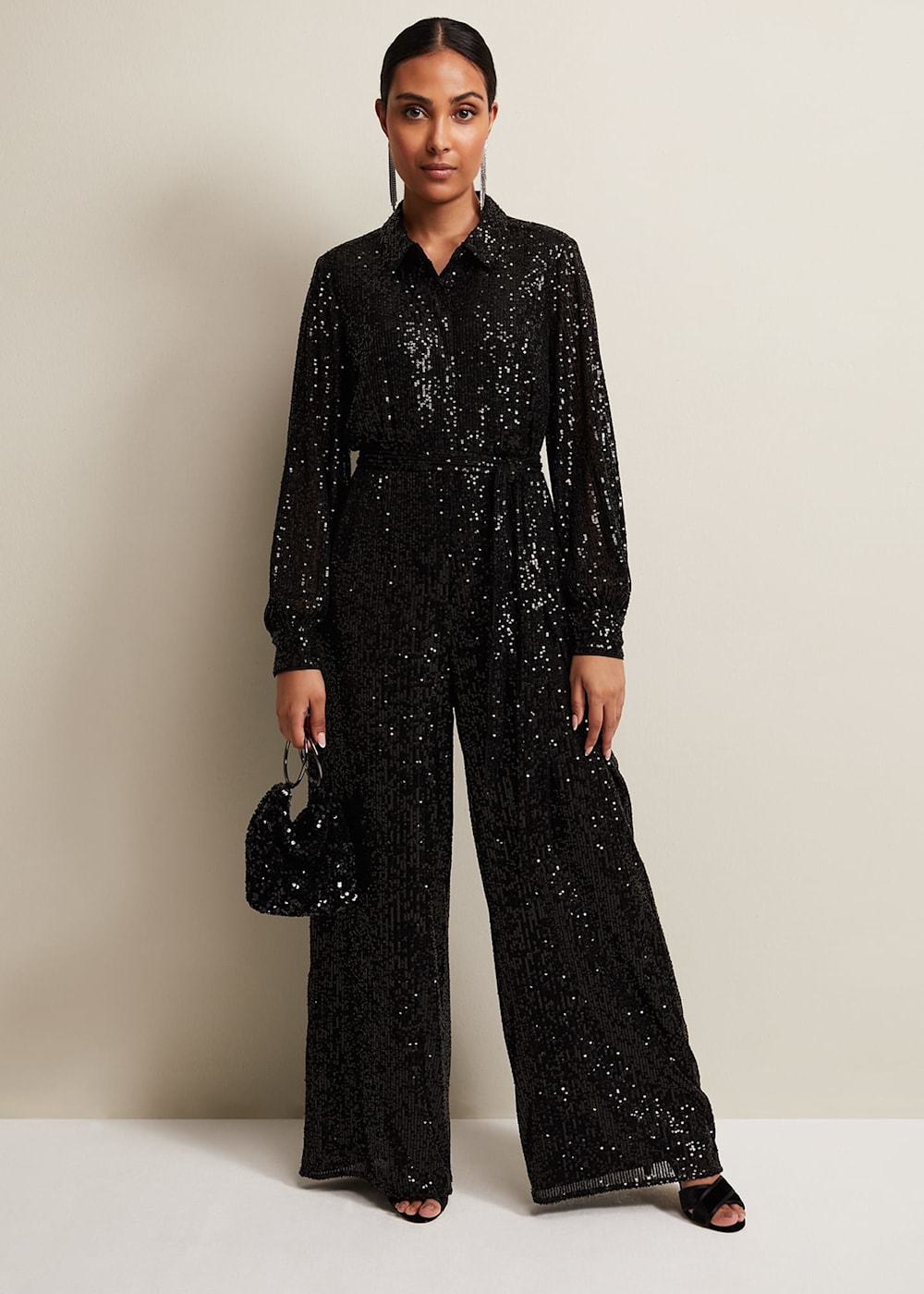 Sequin petite jumpsuit hot sale