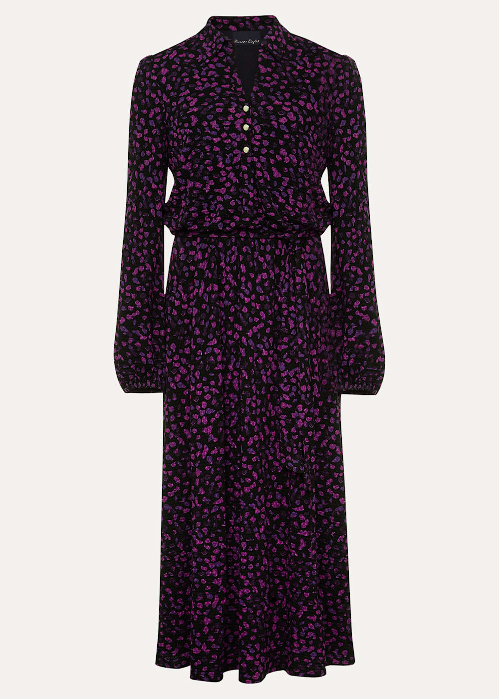 Purple Floral Button Up Midi Dress With Long Sleeves Phase Eight Phase Eight ROW