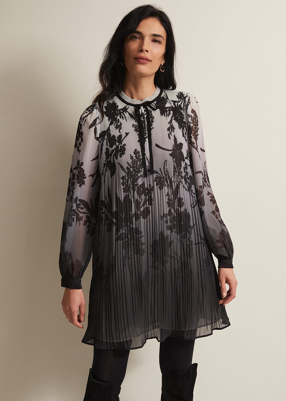 Pleated swing dress outlet