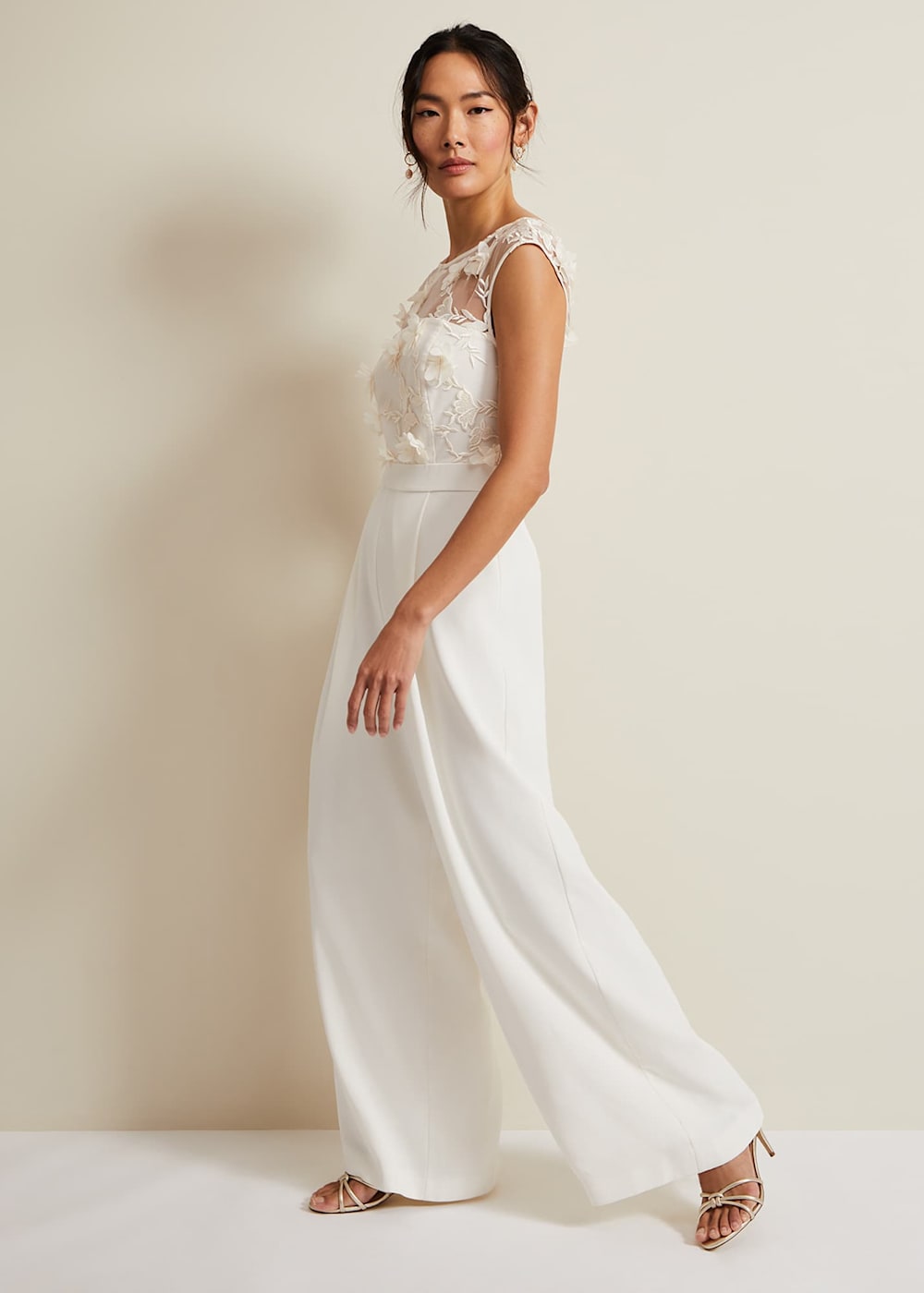 Cherie Bridal Floral Textured Jumpsuit Phase Eight UK