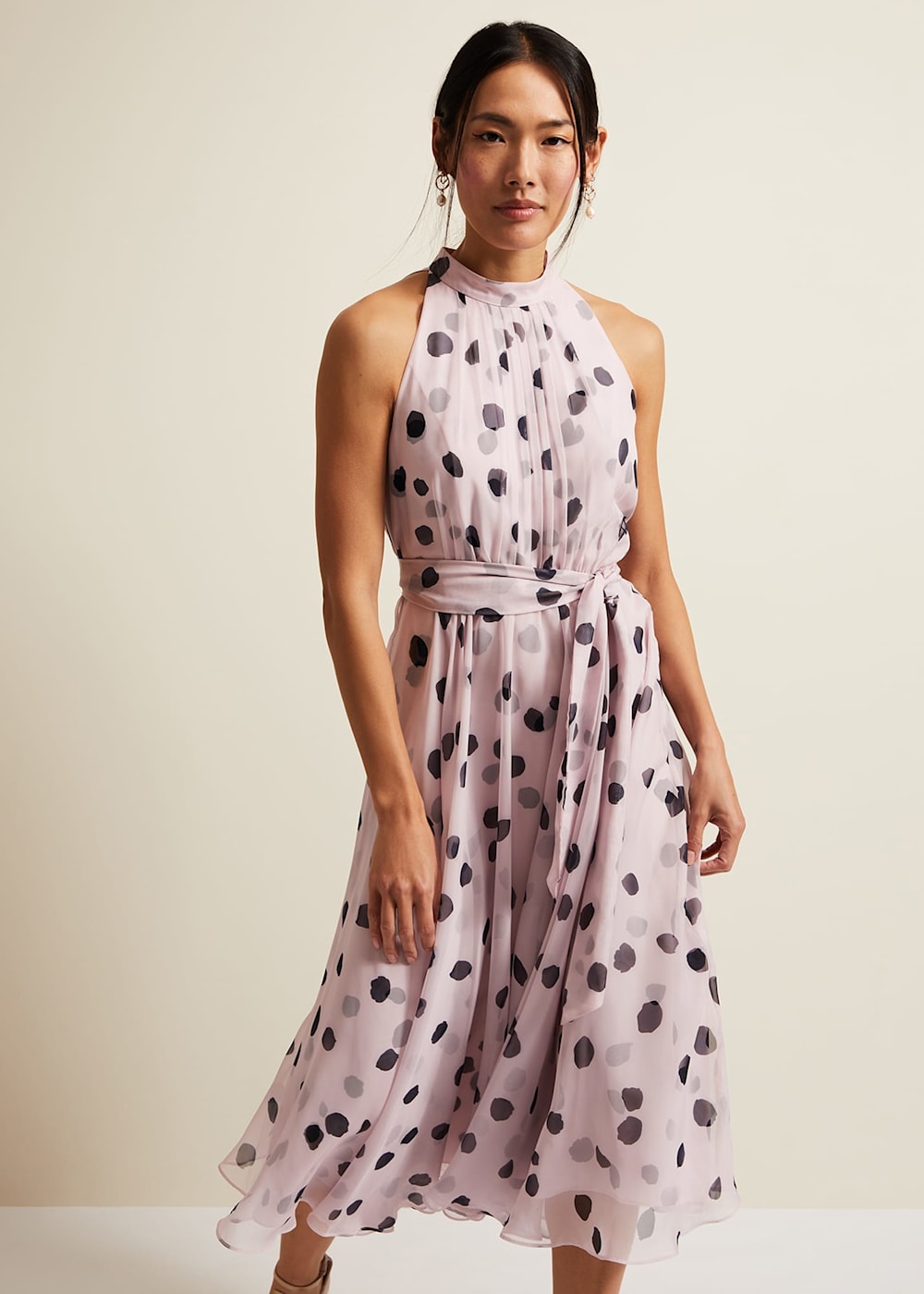 Naomi Spot Chiffon Dress Phase Eight UK