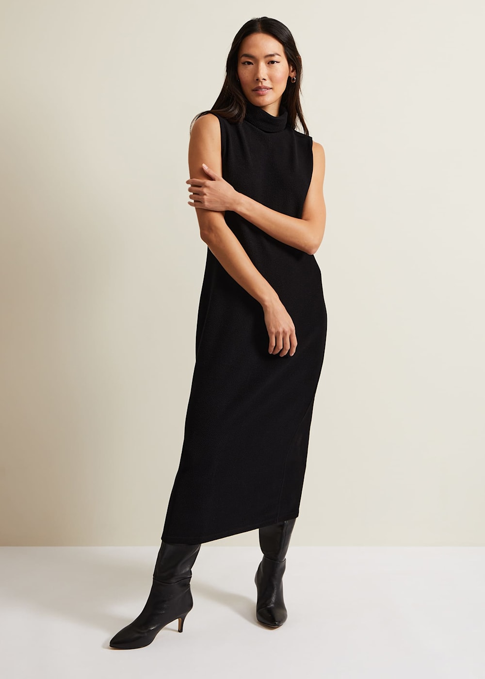 Jessica Black Jersey Bodycon Midi Dress Phase Eight UK