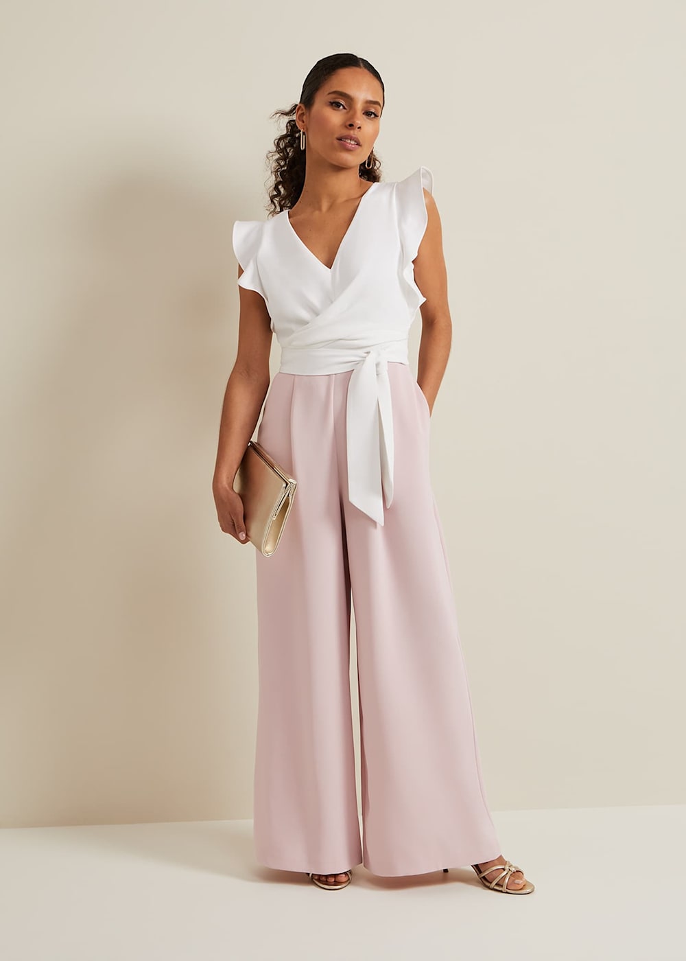 Petite Ayla Ruffle Jumpsuit Phase Eight UK