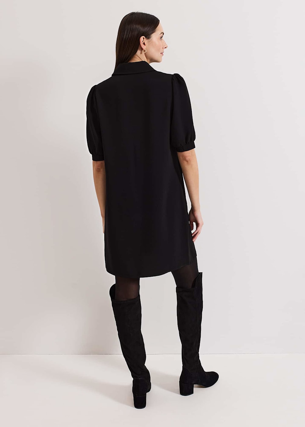 Phase Eight Claudia Button Swing Mini Dress Navy