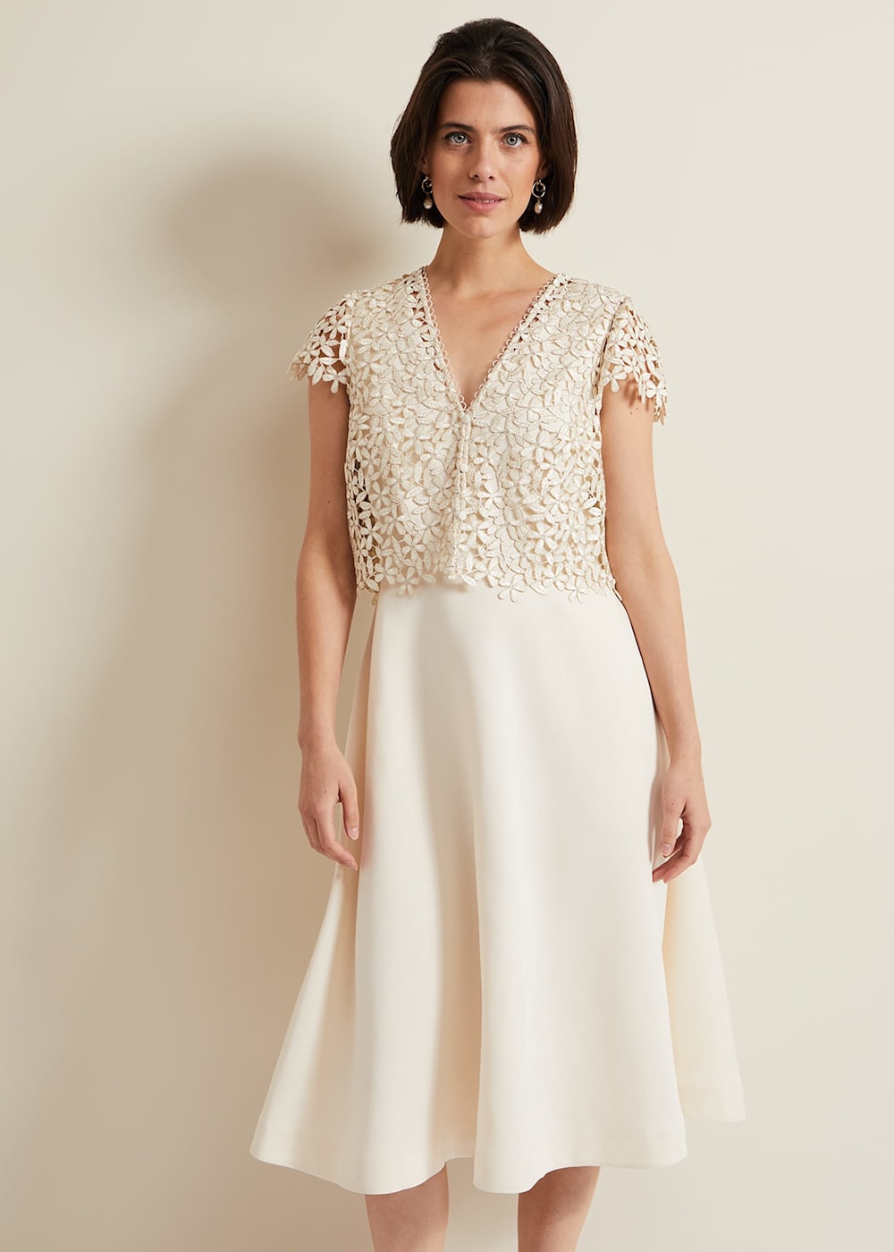 Phase eight cream lace dress top