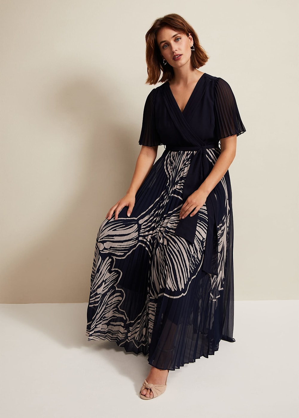 Phase Eight Abigail Printed Pleat Midaxi Dress