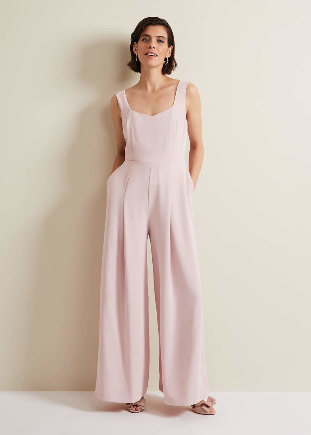 Mariposa Pale Pink Lace Jumpsuit Phase Eight UK