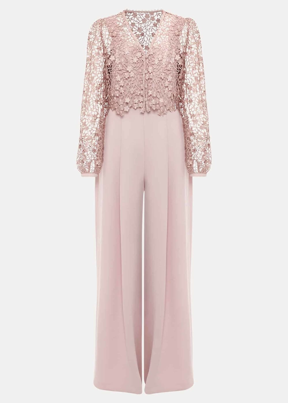 Mariposa Pale Pink Lace Jumpsuit Phase Eight UK