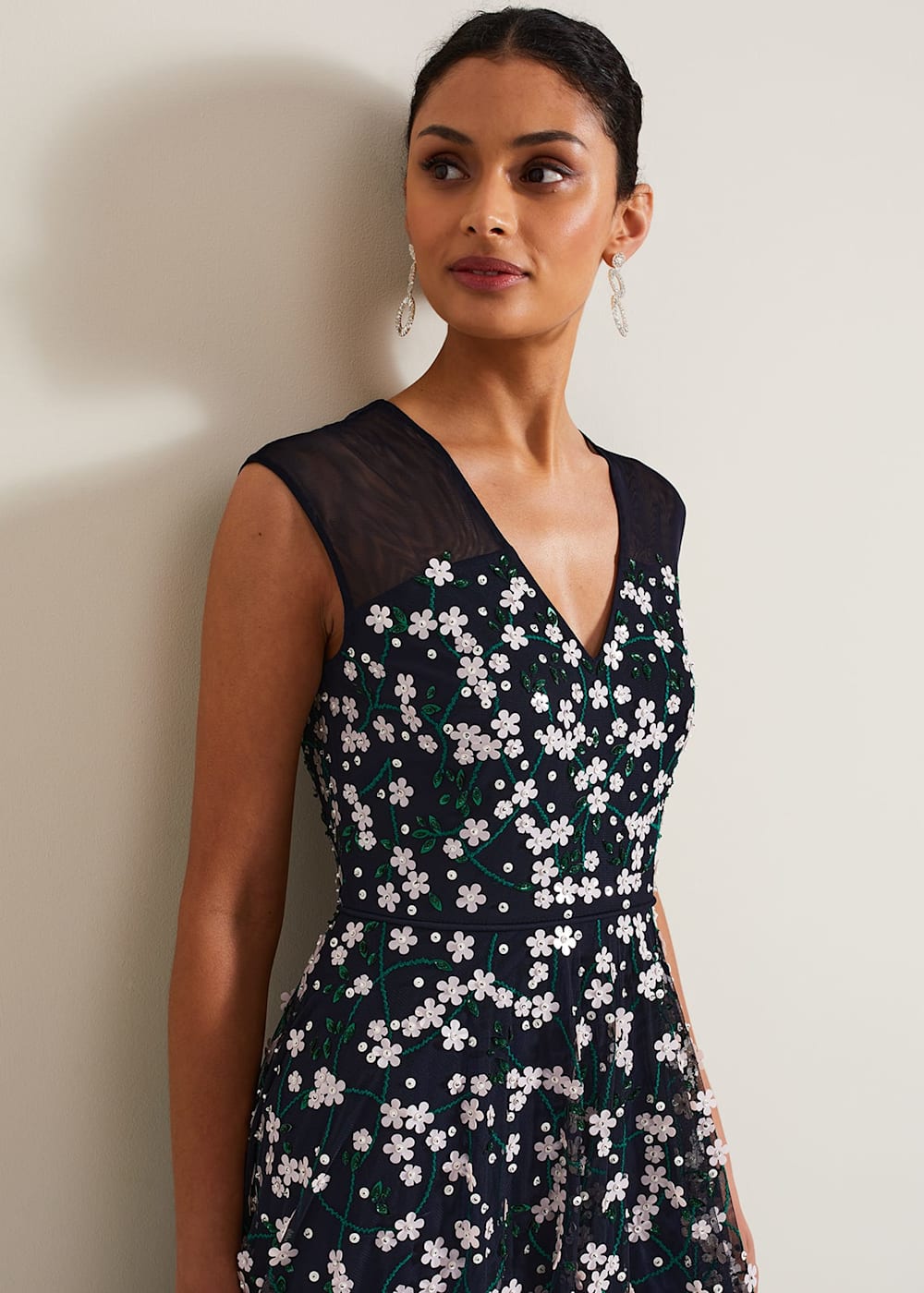 Ellen Blossom Beaded Midi Dress Phase Eight UK