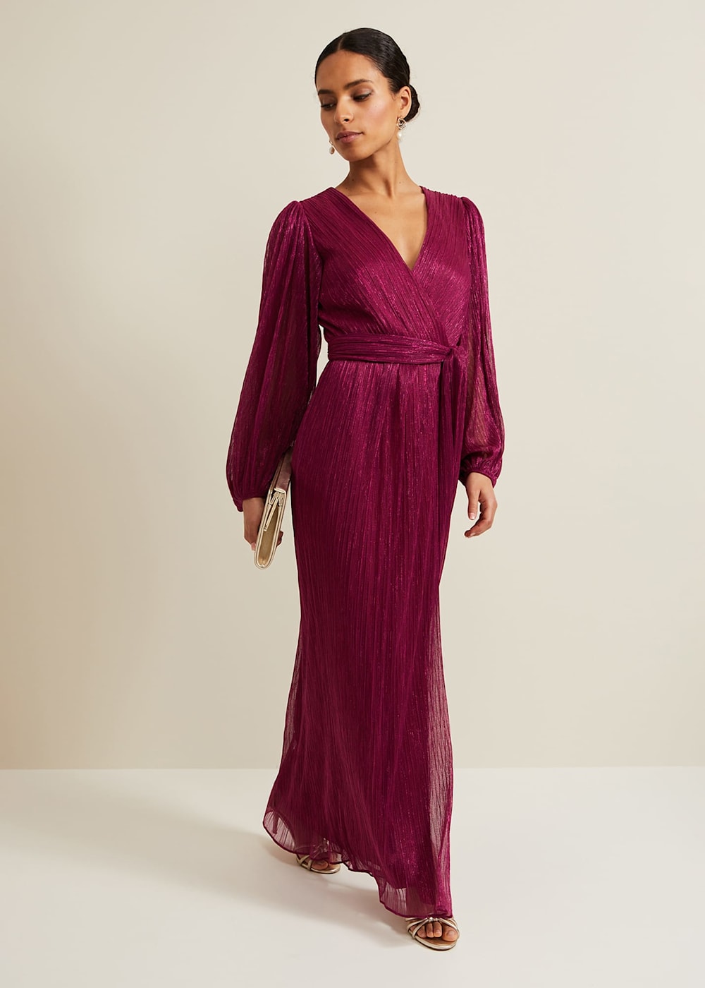 Petite wrap maxi dress clearance