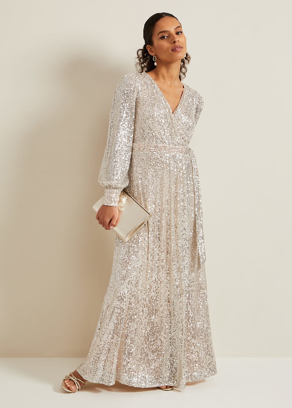 Sequin petite maxi dress on sale