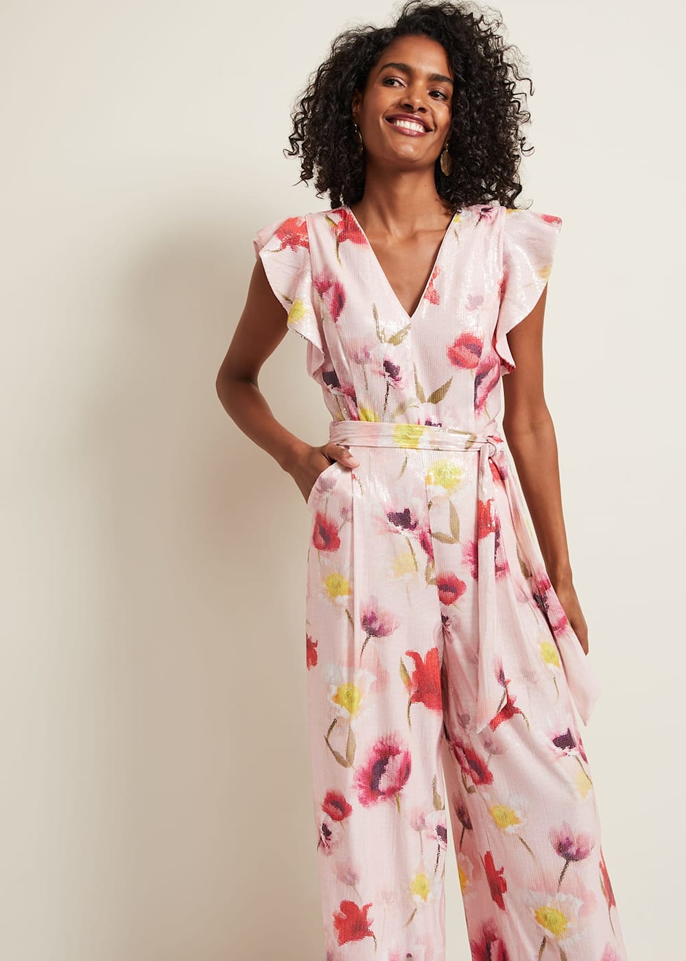 Rhiannon Sequin Printed Jumpsuit Phase Eight UK