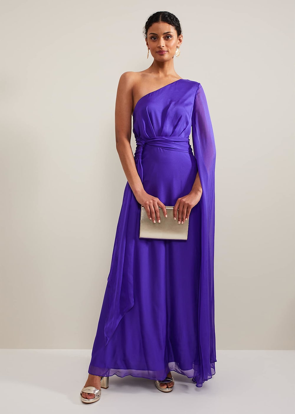 Darby Silk One Shoulder Maxi Dress Phase Eight UK