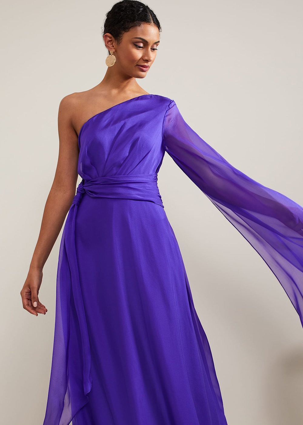 Darby Silk One Shoulder Maxi Dress Phase Eight UK