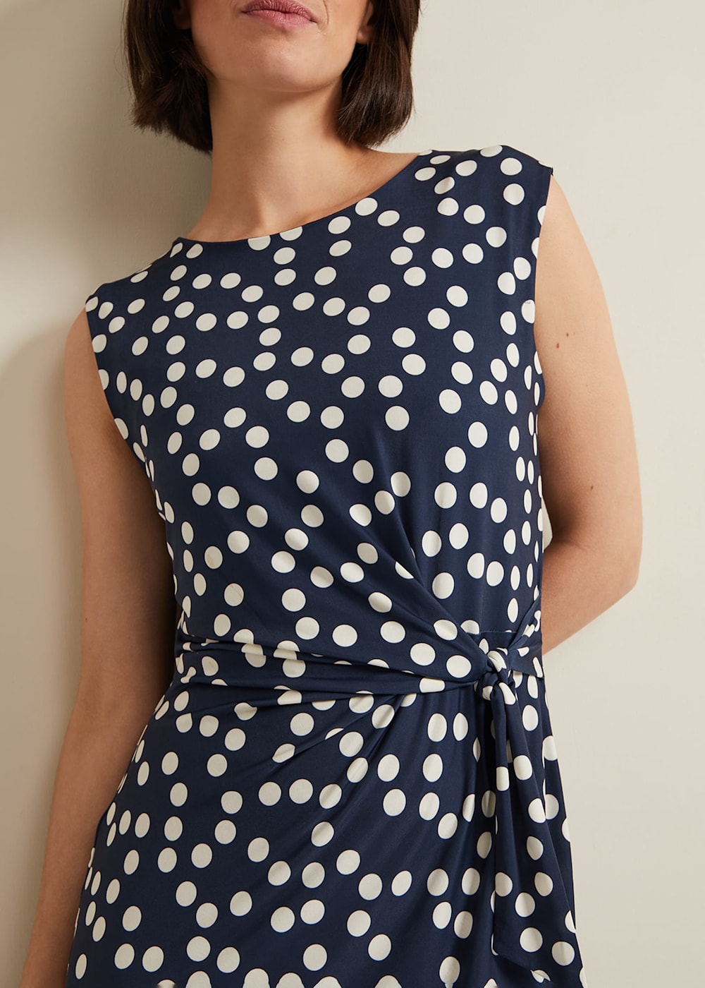 Josey Jersey Spot Bodycon Midi Dress Phase Eight UK