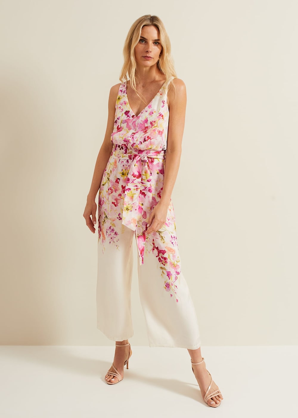 Pink floral jumpsuit store