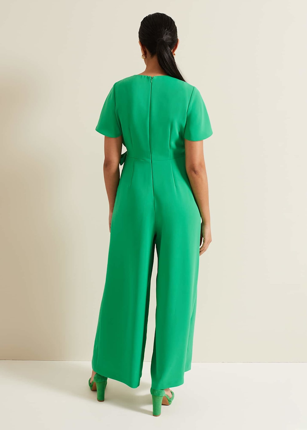 Petite Julissa Green Wide Leg Jumpsuit Phase Eight UK