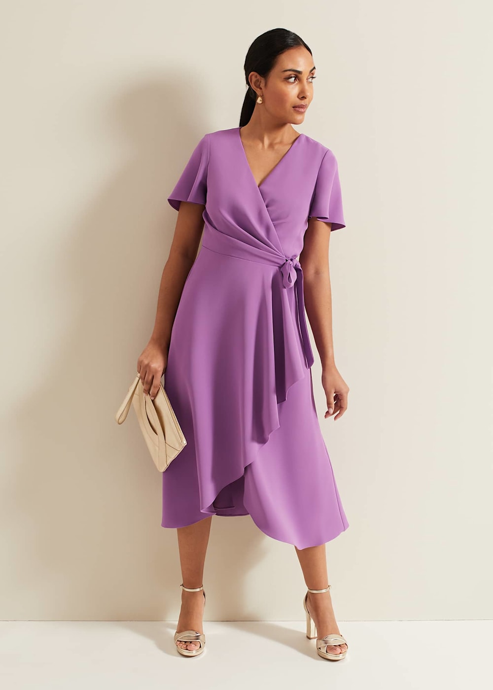 Petite Julissa Frill Wrap Dress | Phase Eight UK |