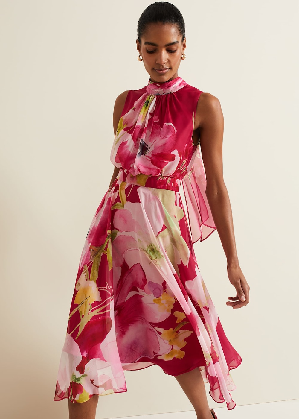 Floral midi dress uk best sale