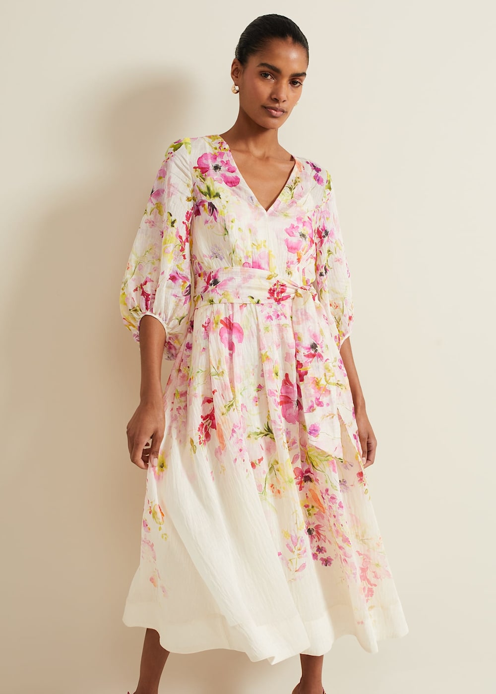 Clancy Floral Print Fit And Flare Dress Phase Eight ROW