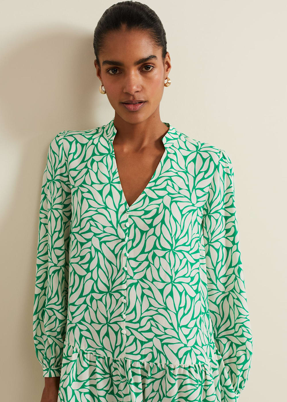 Penele Leaf Print Swing Dress | Phase Eight UK |