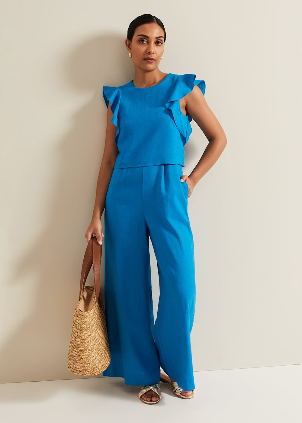 Petite blue jumpsuit discount