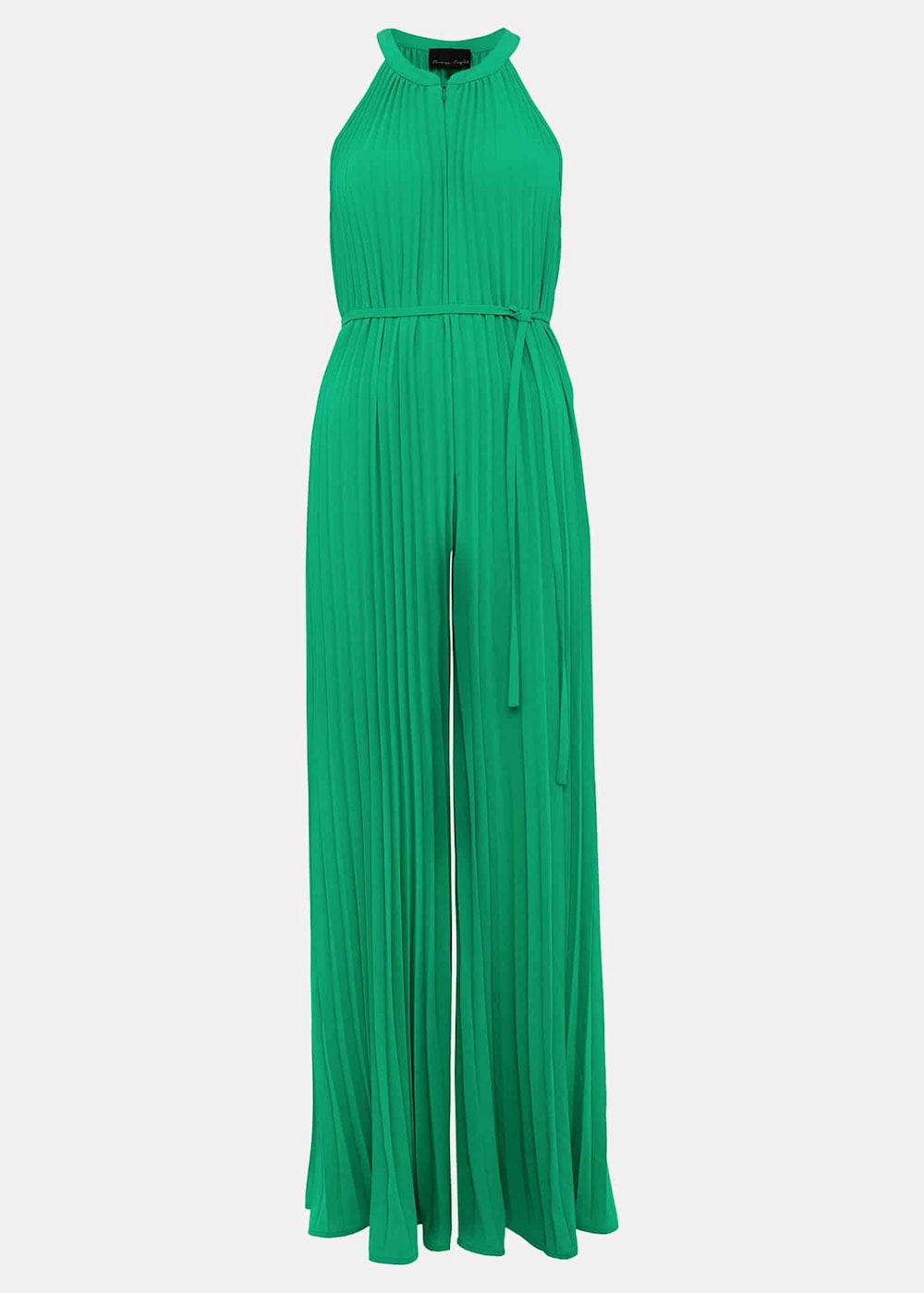 Pleated green jumpsuit on sale