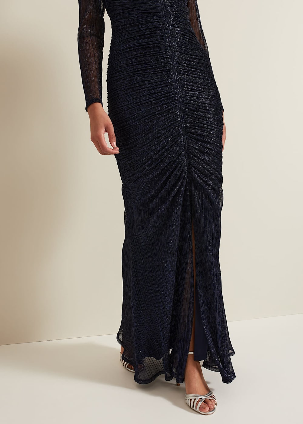 Shannia Ruched Shimmer Maxi Dress Phase Eight UK