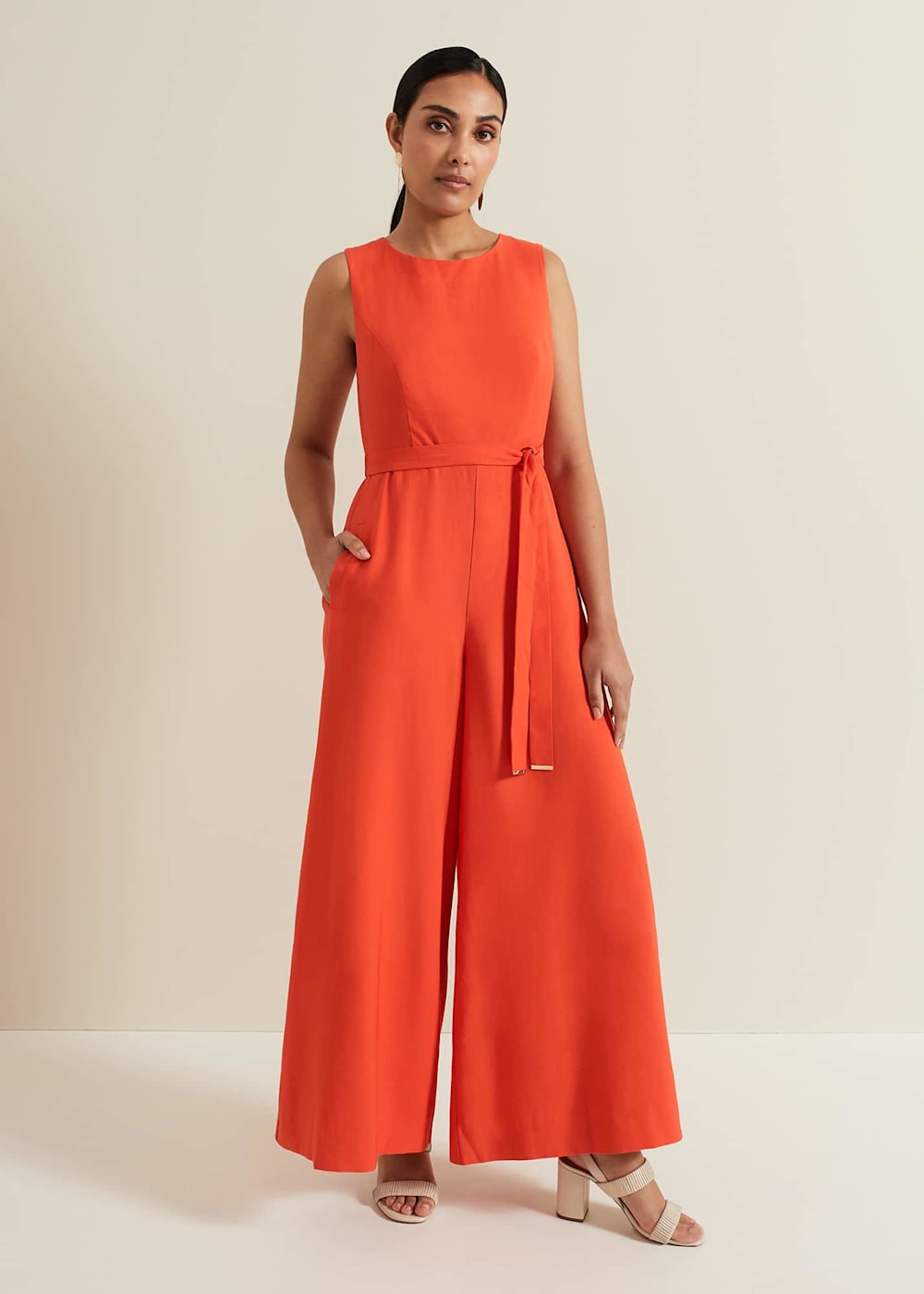 Petite Marta Red Culotte Jumpsuit Phase Eight UK