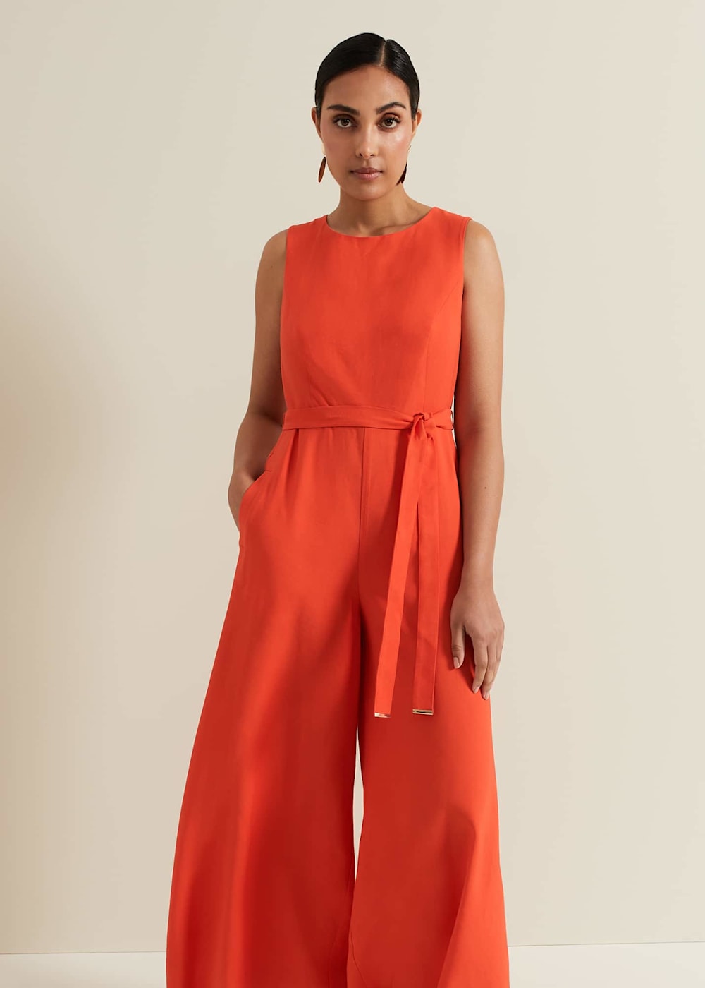 Petite Marta Red Culotte Jumpsuit Phase Eight UK